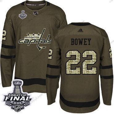 Adidas Capitals #22 Madison Bowey Vihreä Salute to Service 2018 Stanley Cup Final Ommeltu NHL Paita – Miesten