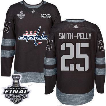 Adidas Capitals #25 Devante Smith-Pelly Musta 1917-2017 100th Vuosipäivä 2018 Stanley Cup Final Ommeltu NHL Paita – Miesten