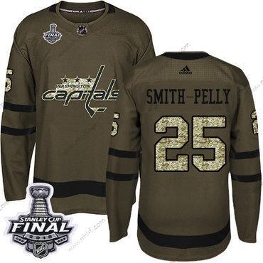 Adidas Capitals #25 Devante Smith-Pelly Vihreä Salute to Service 2018 Stanley Cup Final Ommeltu NHL Paita – Miesten