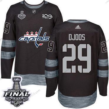 Adidas Capitals #29 Christian Djoos Musta 1917-2017 100th Vuosipäivä 2018 Stanley Cup Final Ommeltu NHL Paita – Miesten