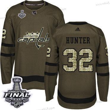 Adidas Capitals #32 Dale Hunter Vihreä Salute to Service 2018 Stanley Cup Final Ommeltu NHL Paita – Miesten