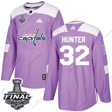 Adidas Capitals #32 Dale Hunter Violetti Aito Taistelee syöpää vastaan 2018 Stanley Cup Final Ommeltu NHL Paita – Miesten