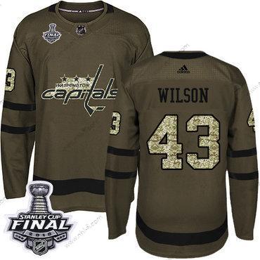 Adidas Capitals #43 Tom Wilson Vihreä Salute to Service 2018 Stanley Cup Final Ommeltu NHL Paita – Miesten