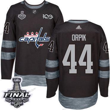 Adidas Capitals #44 Brooks Orpik Musta 1917-2017 100th Vuosipäivä 2018 Stanley Cup Final Ommeltu NHL Paita – Miesten