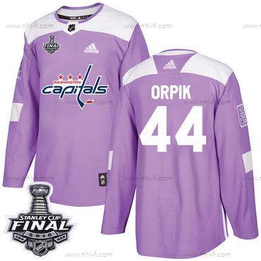 Adidas Capitals #44 Brooks Orpik Violetti Aito Taistelee syöpää vastaan 2018 Stanley Cup Final Ommeltu NHL Paita – Miesten