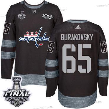 Adidas Capitals #65 Andre Burakovsky Musta 1917-2017 100th Vuosipäivä 2018 Stanley Cup Final Ommeltu NHL Paita – Miesten