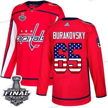 Adidas Capitals #65 Andre Burakovsky Punainen Kotiottelu Aito USA Flag 2018 Stanley Cup Final Ommeltu NHL Paita – Miesten