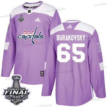 Adidas Capitals #65 Andre Burakovsky Violetti Aito Taistelee syöpää vastaan 2018 Stanley Cup Final Ommeltu NHL Paita – Miesten