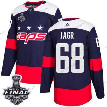 Adidas Capitals #68 Jaromir Jagr Laivastonsininen Aito 2018 Stadium Series Stanley Cup Final Ommeltu NHL Paita – Miesten