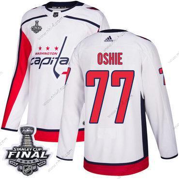 Adidas Capitals #77 T. J. Oshie Valkoinen Road Aito 2018 Stanley Cup Final Ommeltu NHL Paita – Miesten