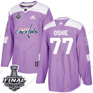 Adidas Capitals #77 T. J. Oshie Violetti Aito Taistelee syöpää vastaan 2018 Stanley Cup Final Ommeltu NHL Paita – Miesten