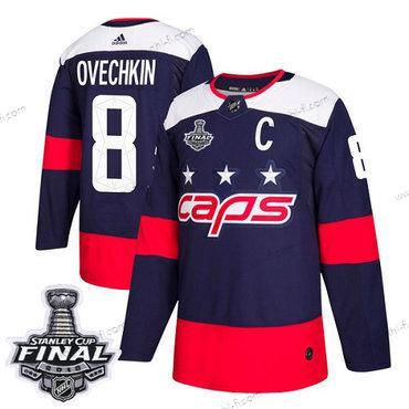 Adidas Capitals #8 Alex Ovechkin Laivastonsininen Aito 2018 Stadium Series Stanley Cup Final Ommeltu NHL Paita – Miesten