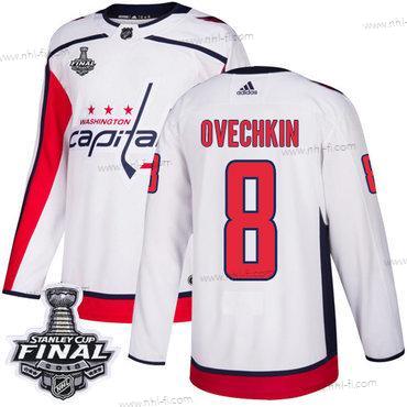 Adidas Capitals #8 Alex Ovechkin Valkoinen Road Aito 2018 Stanley Cup Final Ommeltu NHL Paita – Miesten