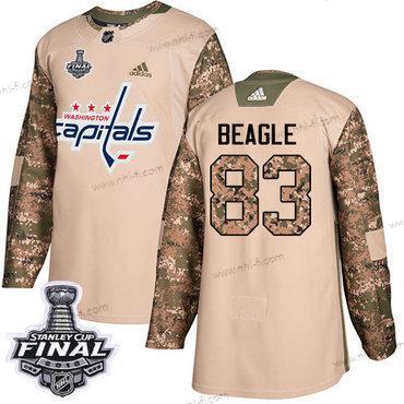 Adidas Capitals #83 Jay Beagle Maastokuvio Aito 2017 Veterans Day 2018 Stanley Cup Final Ommeltu NHL Paita – Miesten