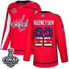 Adidas Capitals #92 Evgeny Kuznetsov Punainen Kotiottelu Aito USA Flag 2018 Stanley Cup Final Ommeltu NHL Paita – Miesten