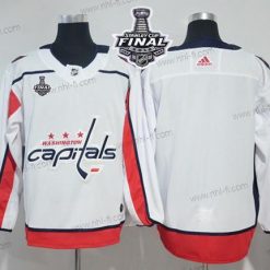 Adidas Capitals Tyhjä Valkoinen Road Aito 2018 Stanley Cup Final Ommeltu NHL Paita – Miesten