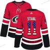 Adidas Carolina Hurricanes #11 Jordan Staal Punainen Kotiottelu Aito USA Flag Ommeltu NHL Paita – Naisten