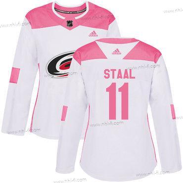 Adidas Carolina Hurricanes #11 Jordan Staal Valkoinen Pinkki Aito Ommeltu NHL Paita – Naisten