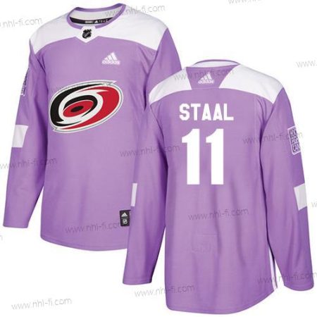 Adidas Carolina Hurricanes #11 Jordan Staal Violetti Aito Taistelee syöpää vastaan Ommeltu NHL Paita – Miesten