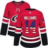 Adidas Carolina Hurricanes #14 Justin Williams Punainen Kotiottelu Aito USA Flag Ommeltu NHL Paita – Naisten