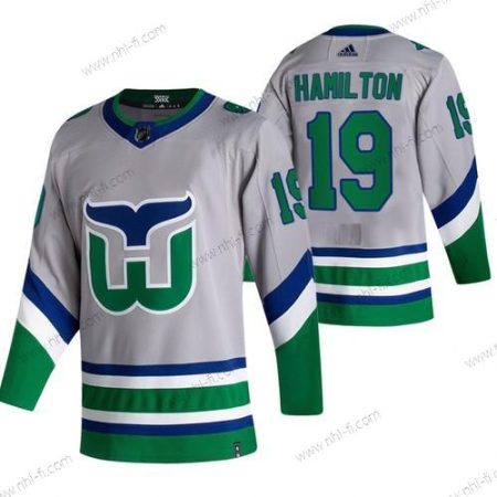 Adidas Carolina Hurricanes #19 Dougie Hamilton Harmaa 2020-21 Käänteinen Retro Vaihtopaita NHL Paita – Miesten