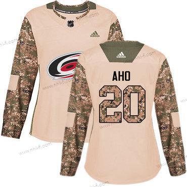 Adidas Carolina Hurricanes #20 Sebastian Aho Maastokuvio Aito 2017 Veterans Day Ommeltu NHL Paita – Naisten