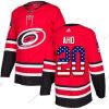 Adidas Carolina Hurricanes #20 Sebastian Aho Punainen Kotiottelu Aito USA Flag Ommeltu NHL Paita – Nuoret