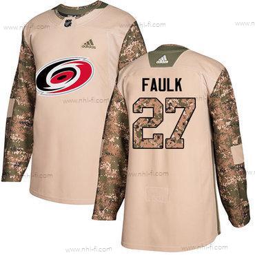 Adidas Carolina Hurricanes #27 Justin Faulk Maastokuvio Aito 2017 Veterans Day Ommeltu NHL Paita – Miesten