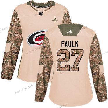 Adidas Carolina Hurricanes #27 Justin Faulk Maastokuvio Aito 2017 Veterans Day Ommeltu NHL Paita – Naisten