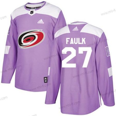 Adidas Carolina Hurricanes #27 Justin Faulk Violetti Aito Taistelee syöpää vastaan Ommeltu NHL Paita – Nuoret