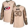 Adidas Carolina Hurricanes #30 Cam Ward Maastokuvio Aito 2017 Veterans Day Ommeltu NHL Paita – Miesten