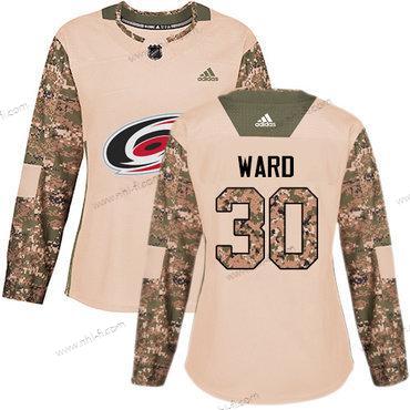 Adidas Carolina Hurricanes #30 Cam Ward Maastokuvio Aito 2017 Veterans Day Ommeltu NHL Paita – Naisten