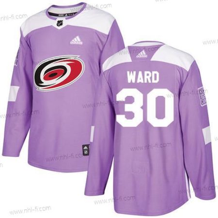 Adidas Carolina Hurricanes #30 Cam Ward Violetti Aito Taistelee syöpää vastaan Ommeltu NHL Paita – Miesten