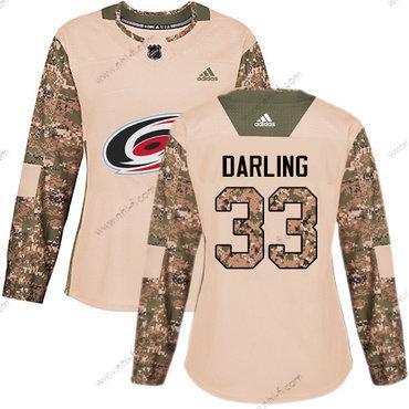 Adidas Carolina Hurricanes #33 Scott Darling Maastokuvio Aito 2017 Veterans Day Ommeltu NHL Paita – Naisten