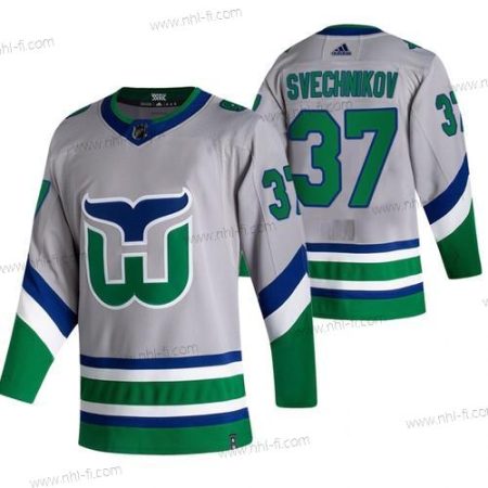 Adidas Carolina Hurricanes #37 Andrei Svechnikov Harmaa 2020-21 Käänteinen Retro Vaihtopaita NHL Paita – Miesten