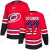 Adidas Carolina Hurricanes #37 Andrei Svechnikov Punainen Kotiottelu Aito USA Flag Ommeltu NHL Paita – Miesten