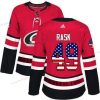 Adidas Carolina Hurricanes #49 Victor Rask Punainen Kotiottelu Aito USA Flag Ommeltu NHL Paita – Naisten