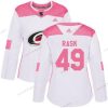 Adidas Carolina Hurricanes #49 Victor Rask Valkoinen Pinkki Aito Ommeltu NHL Paita – Naisten