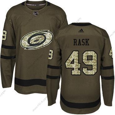 Adidas Carolina Hurricanes #49 Victor Rask Vihreä Salute to Service Ommeltu NHL Paita – Nuoret