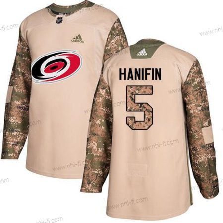 Adidas Carolina Hurricanes #5 Noah Hanifin Maastokuvio Aito 2017 Veterans Day Ommeltu NHL Paita – Miesten