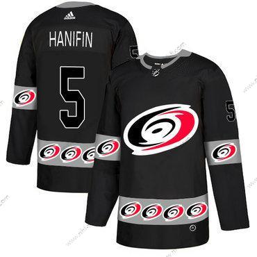 Adidas Carolina Hurricanes #5 Noah Hanifin Musta Maajoukkue Logos Paita – Miesten