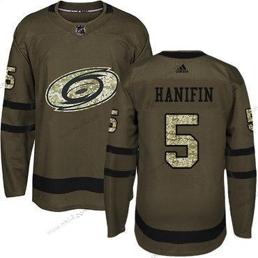 Adidas Carolina Hurricanes #5 Noah Hanifin Vihreä Salute to Service Ommeltu NHL Paita – Nuoret