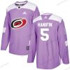 Adidas Carolina Hurricanes #5 Noah Hanifin Violetti Aito Taistelee syöpää vastaan Ommeltu NHL Paita – Nuoret