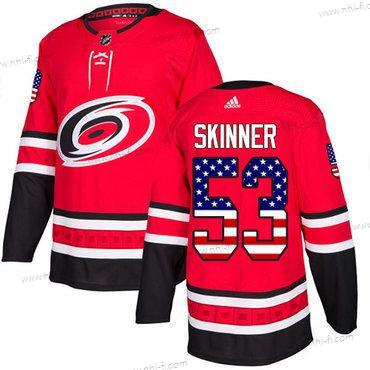 Adidas Carolina Hurricanes #53 Jeff Skinner Punainen Kotiottelu Aito USA Flag Ommeltu NHL Paita – Miesten