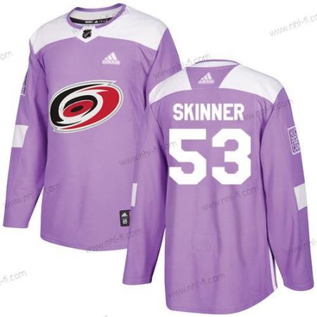 Adidas Carolina Hurricanes #53 Jeff Skinner Violetti Aito Taistelee syöpää vastaan Ommeltu NHL Paita – Nuoret