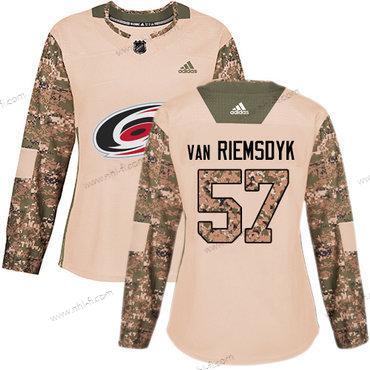 Adidas Carolina Hurricanes #57 Trevor Van Riemsdyk Maastokuvio Aito 2017 Veterans Day Ommeltu NHL Paita – Naisten