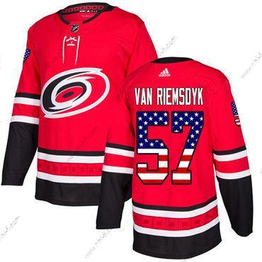 Adidas Carolina Hurricanes #57 Trevor Van Riemsdyk Punainen Kotiottelu Aito USA Flag Ommeltu NHL Paita – Nuoret