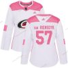 Adidas Carolina Hurricanes #57 Trevor Van Riemsdyk Valkoinen Pinkki Aito Ommeltu NHL Paita – Naisten