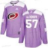 Adidas Carolina Hurricanes #57 Trevor Van Riemsdyk Violetti Aito Taistelee syöpää vastaan Ommeltu NHL Paita – Miesten