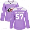 Adidas Carolina Hurricanes #57 Trevor Van Riemsdyk Violetti Aito Taistelee syöpää vastaan Ommeltu NHL Paita – Naisten